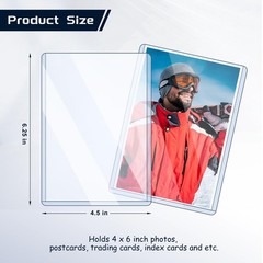 15 Pack Post Card Photo Top Loaders 4 x 6 Inches Hard Plastic Cards Sleeve Pr…