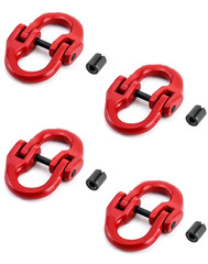 5/16” G80 Hammerlock Coupling Link 4400Lbs Chain Connector 4 Pack Red Steel