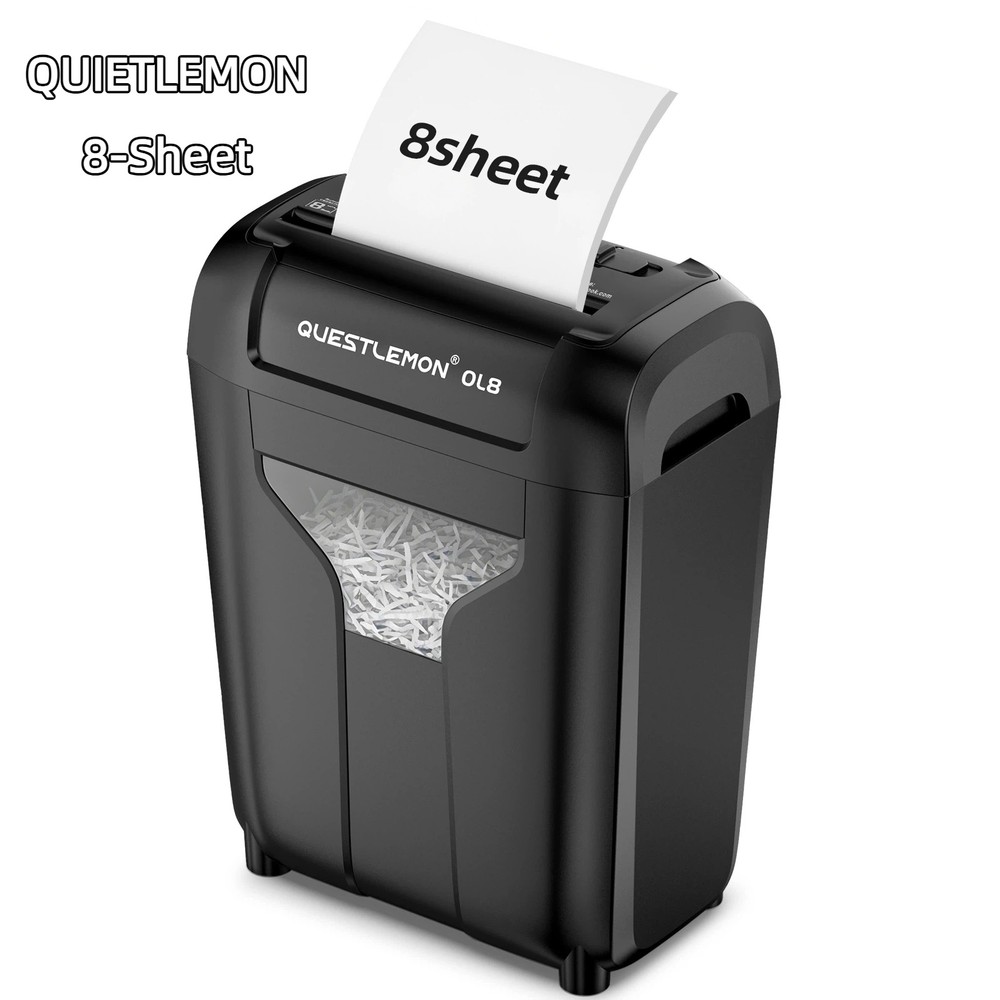 QUIETLEMON 8-Sheet Electric Paper Shredder Home Office Card Heavy Duty New