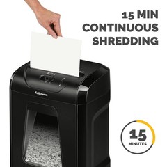 Fellowes Powershred 12 Sheet Cross-Cut Paper Home 15.38 x 9.13 x 16.94, Black