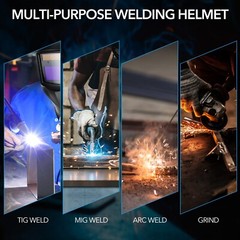 TRQWH True Color Auto-Darkening Welding Helmet Shade 9-13 & Welding Helmet Bib