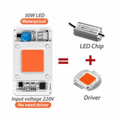 50W 110V 220V LED COB Chip Lamp Floodlight Smart-IC Bulb Bead Warm/Cold White