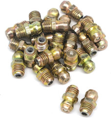 25 Pcs/Set 1/4-28 SAE-LT Copper Taper Thread Grease Zerk Nipple Fitting (Straigh