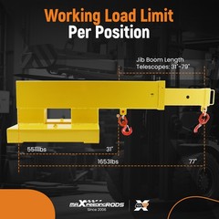 31-79in Forklift Mounted Crane Boom Extension Heavy Duty Steel Construction