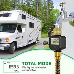 Brass Water Flow Meter with LCD-Accurate Gallon/Liter Measurement,Garden Hose,a