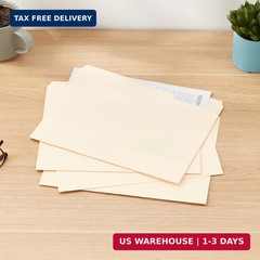 Amazon Basics File Folders 1/3 Cut Tabs Letter Size Manila 100 Pack