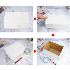Calenzana 6x6x6 Inches Shipping Boxes Set of 25, White Corrugated Cardboard Box