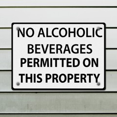 Horizontal Metal Sign Notice No Alcoholic Beverages Permitted on This Property