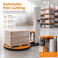 4400LBS Industrial Automatic Pallet Wrapping Machine 65in Automatic Turntable
