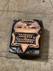 Printing Letterpress Print Block Bottlers Of Carbonated Beverages / Soda (2458)