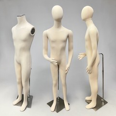 Male Mannequin Poseable Full Cloth Body, Bendable Arms & Legs, Egg Head, NEW