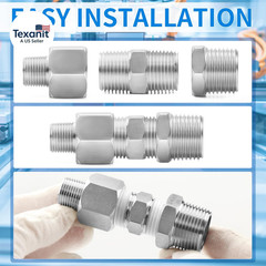 304 Stainless Steel Pipe Fitting, Hex Nipple 3/4″ NPT Male X 3/4″ NPT Male Threa