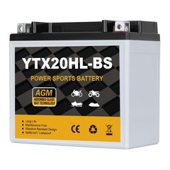 YTX20HL-BS Motorcycle Battery 12V 18Ah 310CCA, Maintenance Free Sealed AGM Po…