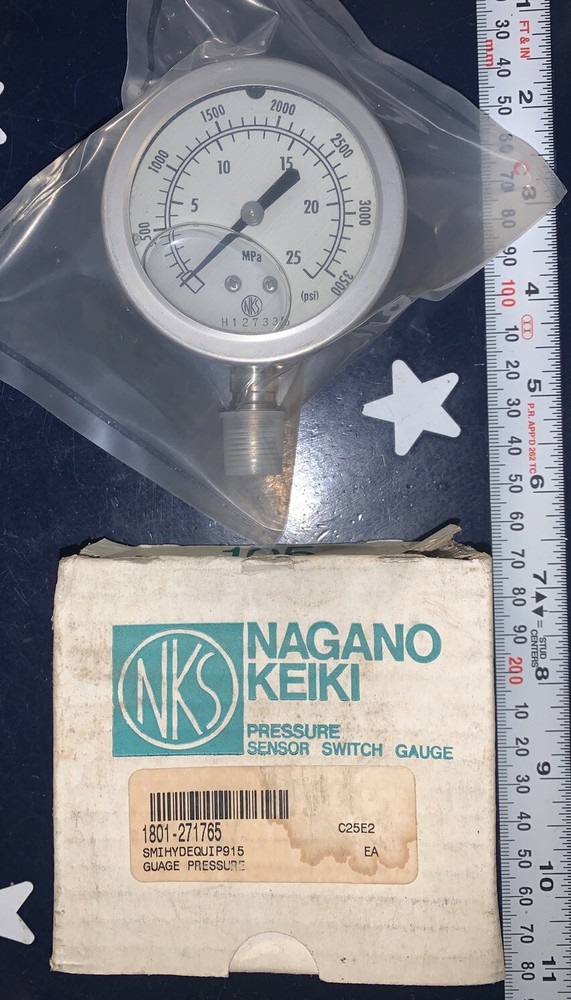 Nagano Keiki 2-3/4” Pressure Gauge C25E2 1801-271765 1/4″ NPT 35MPa / 5000 PSI