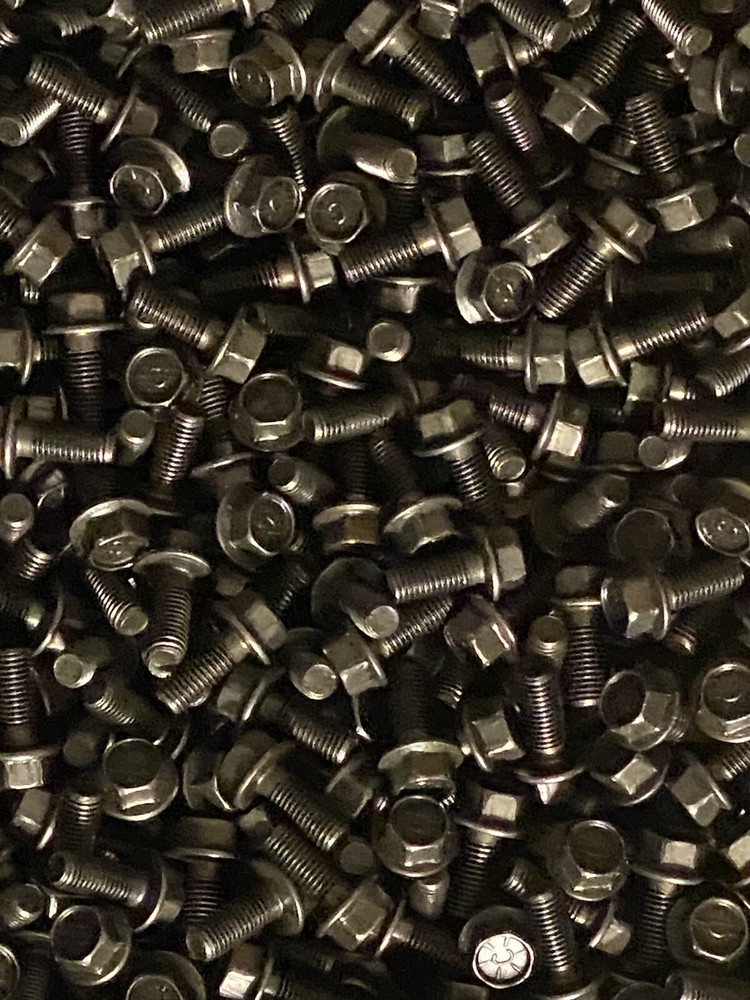 (250ea) 1/4-28 x .6 Grade 8 Hex Flange Screws Frame Bolts Phosphate Oil Finish