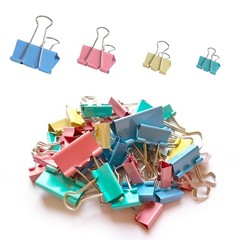 40Pack Colorful Binder Clips, Assorted Sizes 4 Sizes Metal Paper Clips