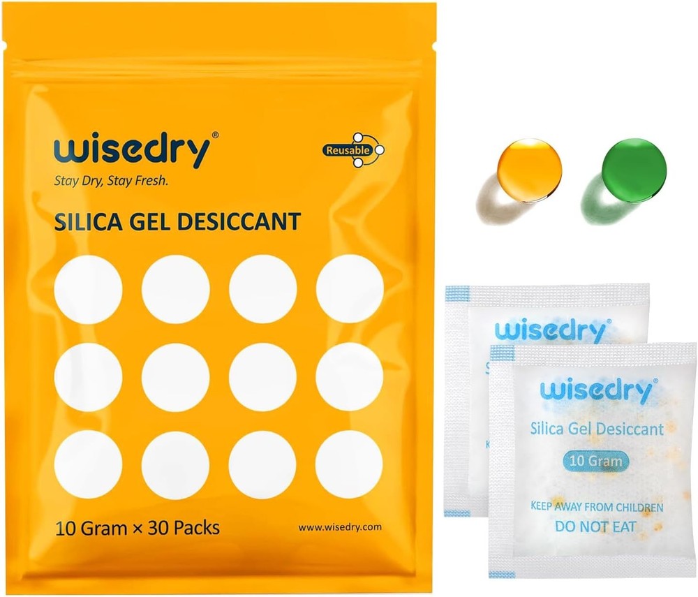 10 Gram 30 Packs Silica Gel Desiccant Packets Reusable for Moisture with Color