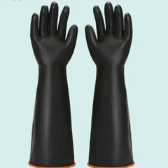 35/45/55Cm Black Gloves Heavy Duty Rubber Gloves Acid Alkali Resistant Chemical