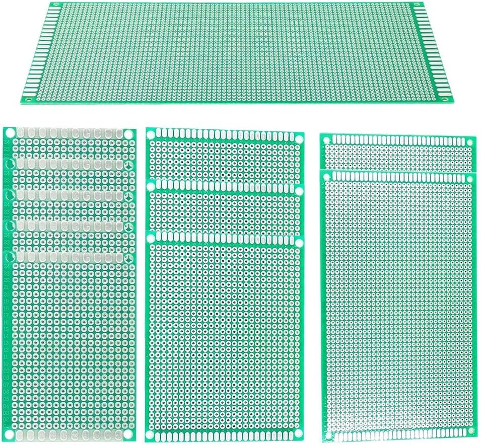 11 Pcs Large PCB Board Kit 10×22 CM 15X9CM 9X7CM 7X5CM Blank Circuit Prototype