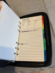 Vintage Enzo Baglioni Planner Binder Wallet With Pages Black Y2K Full Zip *READ*