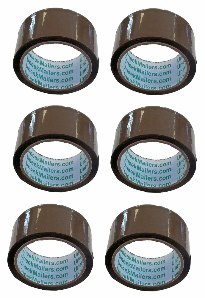 6 Rolls Carton Sealing Brown Packing Shipping Box Tape 2″ x 55 Yards
