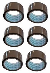 6 Rolls Carton Sealing Brown Packing Shipping Box Tape 2″ x 55 Yards