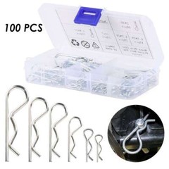 100 Pcs Cotter Pins Assortment Kit Hitch Pin Clip Locking R Hairpin Mower Deck
