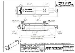Hydraulic Cylinder Welded Double Acting 3″ Bore 20″ Stroke PinEye End 3×20 NEW
