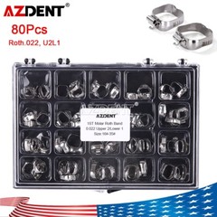 80pcs AZDENT Dental Orthodontic 1st Molar Bands Buccal Tubes Roth.022″ 16#-35#