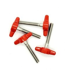 10-24 Thumb Screw T Bolts Red Butterfly Clamping Tee Wing Plastic Knob #10 SS