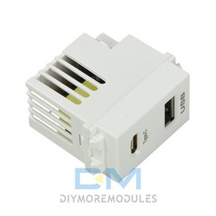 Type 128 USB Power Module Dual Port 2.1A 5V USB+Type-C Charging Socket Module