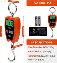 Digital Crane Scale 300kg/660lbs 200kg/440lbs with LED Handheld Mini Hanging …