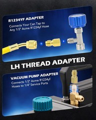 R1234YF Quick Coupler Adapter Self-Sealing & Puncture Can Tap for Car AC System