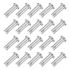 20Pcs M6 x 20mm Single Hole Clevis Pins 304 Stainless Steel Flat Head Pin