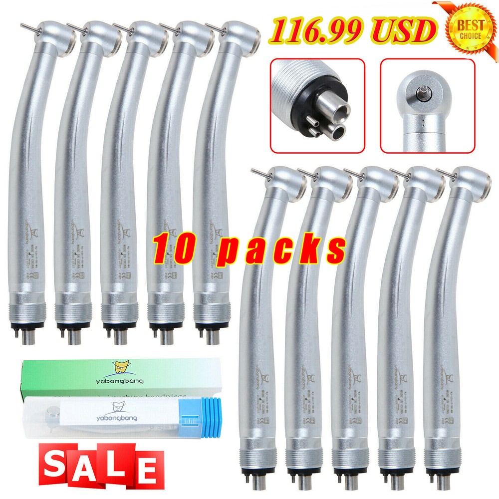 10pcs Dental High Speed Turbine Handpiece Push Button 4 Hole Fit NSK Pana Max NJ