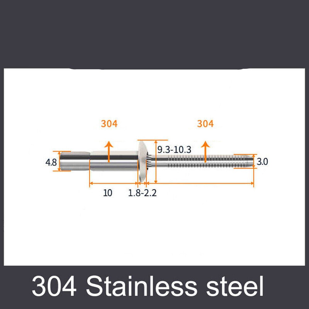 Large Flange Pop Rivets All Steel Dome Head Blind (Choose Size & Quantity)