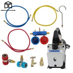 3 CFM 110V / 60HZ AC Manifold Gauge Set Air Vacuum Pump HVAC & R134A Kit
