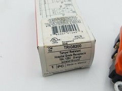 Pass Seymour TRIG8200 Tamper Resistant Receptacle Hospital Grade 15A 125V Orange