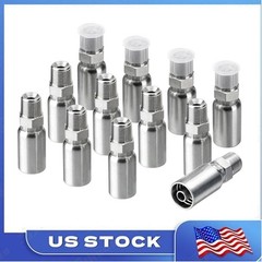 3/8″ I.D. Hose x 3/8″ NPTF Male W/ Cover Hydraulic Hose End Crimp Fittings 12 x