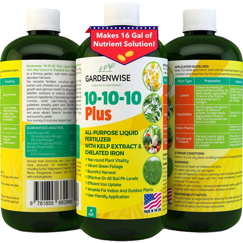 10-10-10 All Purpose Plant Food – Liquid Fertilizer with Seaweed Kelp & Iron …