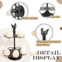 Cast Aluminum Fresh Egg Holder Countertop, Egg Holder Rack Tray for 12 Fresh