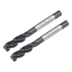 2pcs M8 x 1.25 Spiral Flute Tap Metric Machine Thread Tap HSS Nitriding Coated
