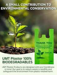 200 Count 100% Biodegradable Thank You Bags – Compostable, Recyclable, Eco-Frien