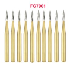 10 Pcs Dental Trimming&Finishing Gold Burs Carbide Burs 7901/7803/7104/7404/1958
