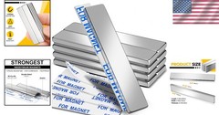6-Pack Neodymium Magnets 2.36×0.39 inch – Extra Strong Adhesive & Rust-Resistant