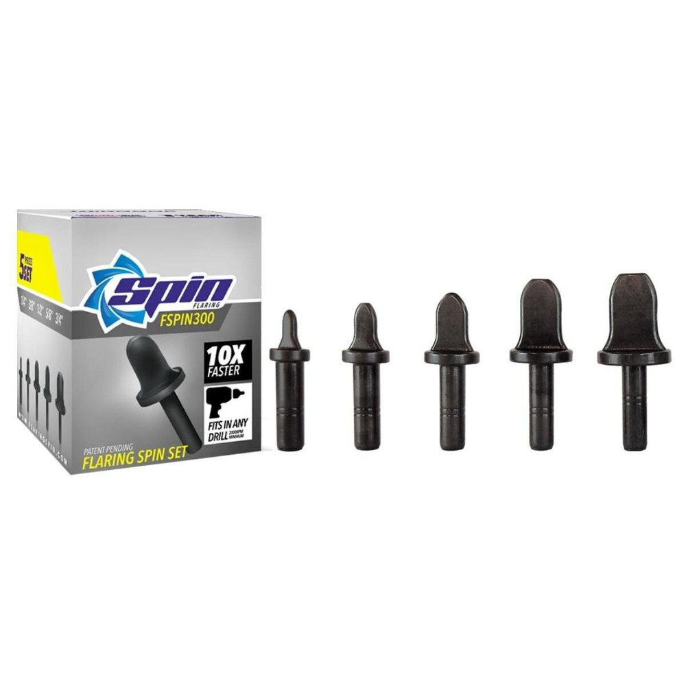 Swaging Spin Set 5 Tools Per Set: 1/4”, 3/8”, 1/2”, 5/8”, 3/4” S5000
