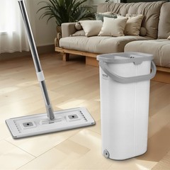 VEVOR Mop and Bucket with Wringer Set 3 Mop Pads Flat Squeeze Bucket Set