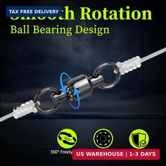 9KM DWLIFE Ball Bearing Swivels Copper Stainless Steel Solid Welded Ring Black N