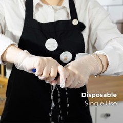 Karat Clear Vinyl Gloves Large Powder-Free Disposable Food Service Exam Gloves