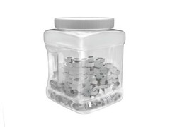 Plastic 32 oz. Parts Storage Clear Grip Jar with Screw on Lid 3.5″ x 3.5″ x 5.5″